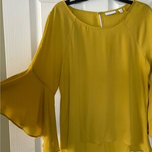 New York & Company gold blouse size Med